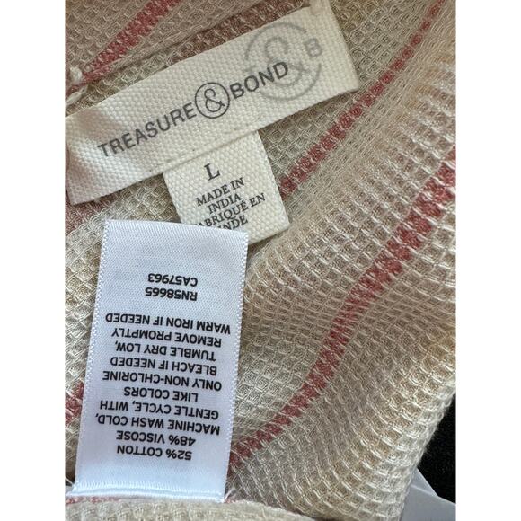 * New ~ TREASURE & BOND ~ Ivory Jana Stripe Reversible Crop Tank Top Size L - Picture 7 of 10